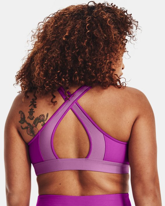 Women's Armour® Mid Crossback Harness Sports Bra, Purple, pdpMainDesktop image number 7